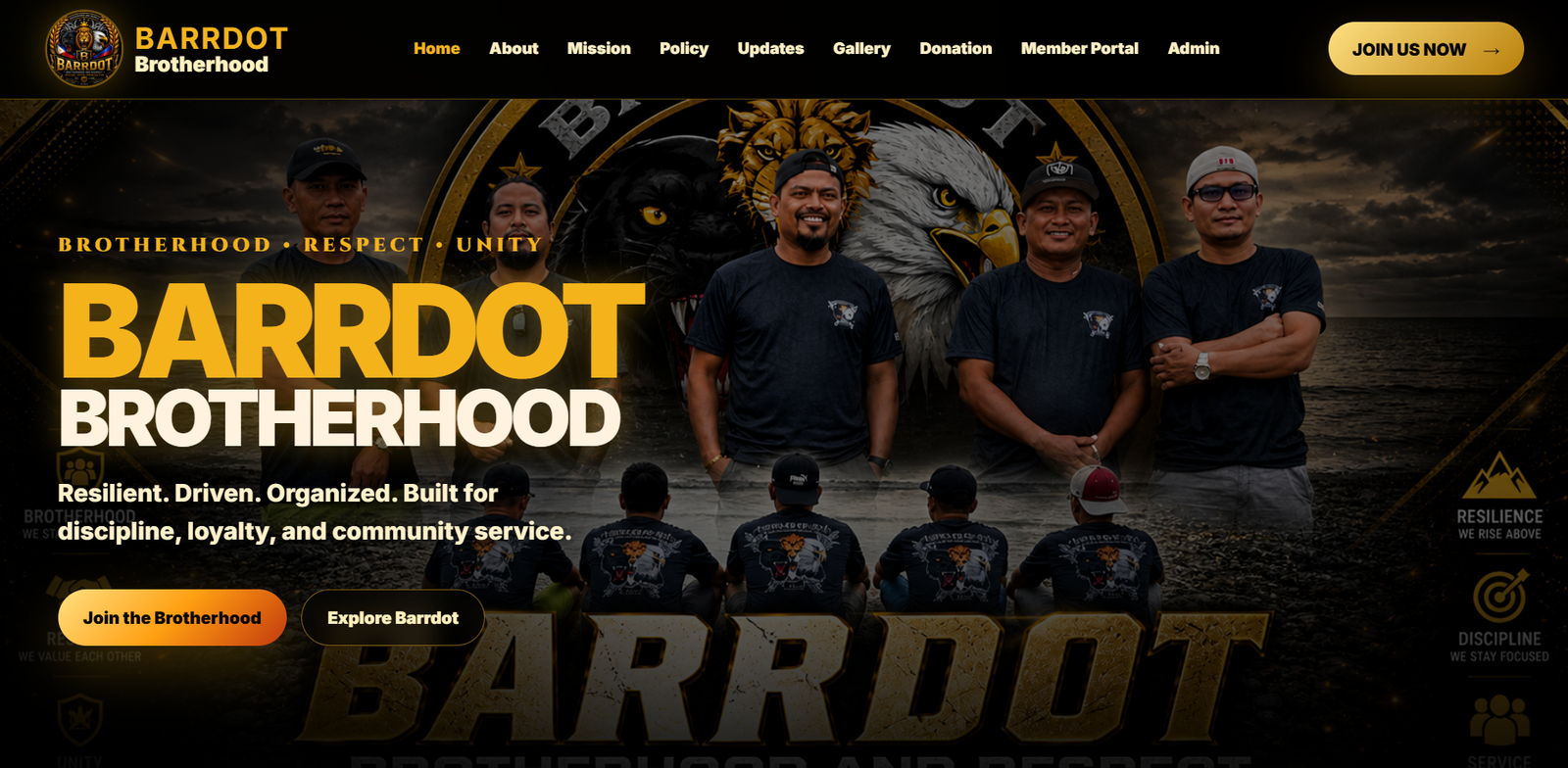 BARRDOT organization website screenshot